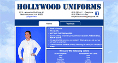 Desktop Screenshot of hollywooduniforms.biz