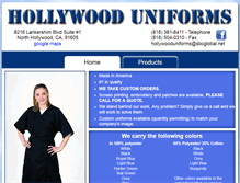 Tablet Screenshot of hollywooduniforms.biz